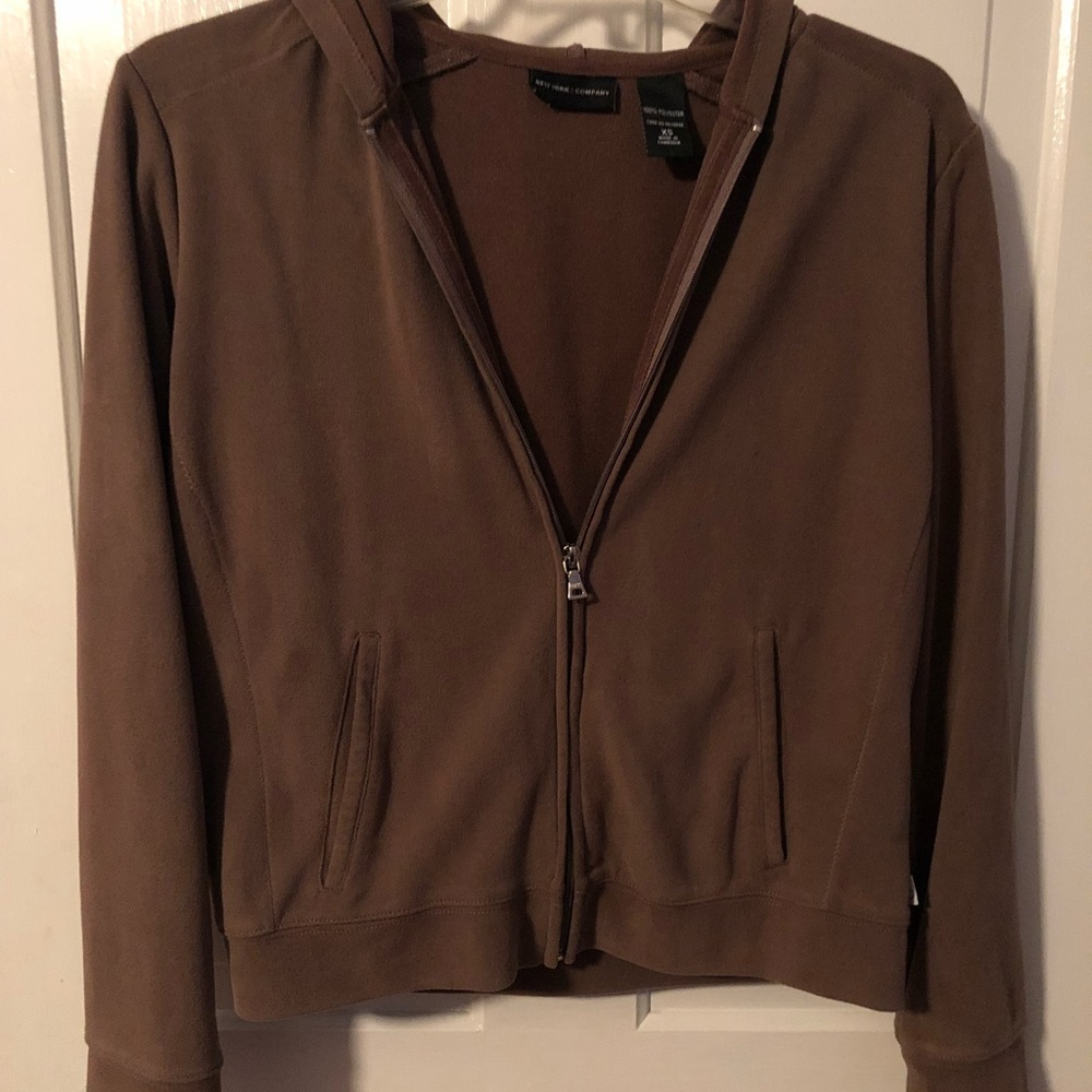 New York & Company XS Brown Hoodie
